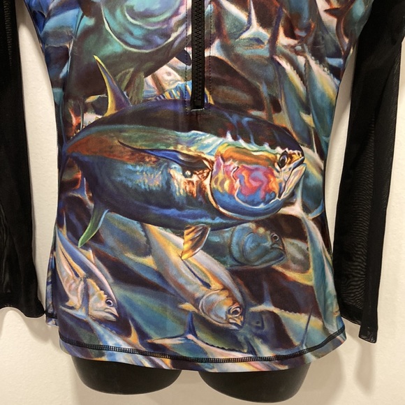 Bliss Splash Large Fish Top with Zip Front & Mesh Sleeve Large - Picture 3 of 8